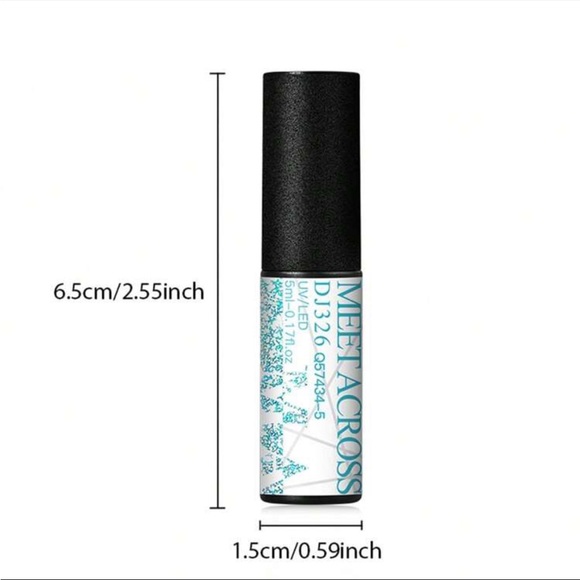 Blue Reflective Glitter Line Gel Nail Polish Sparkling French Graffiti Stripe - Picture 4 of 7